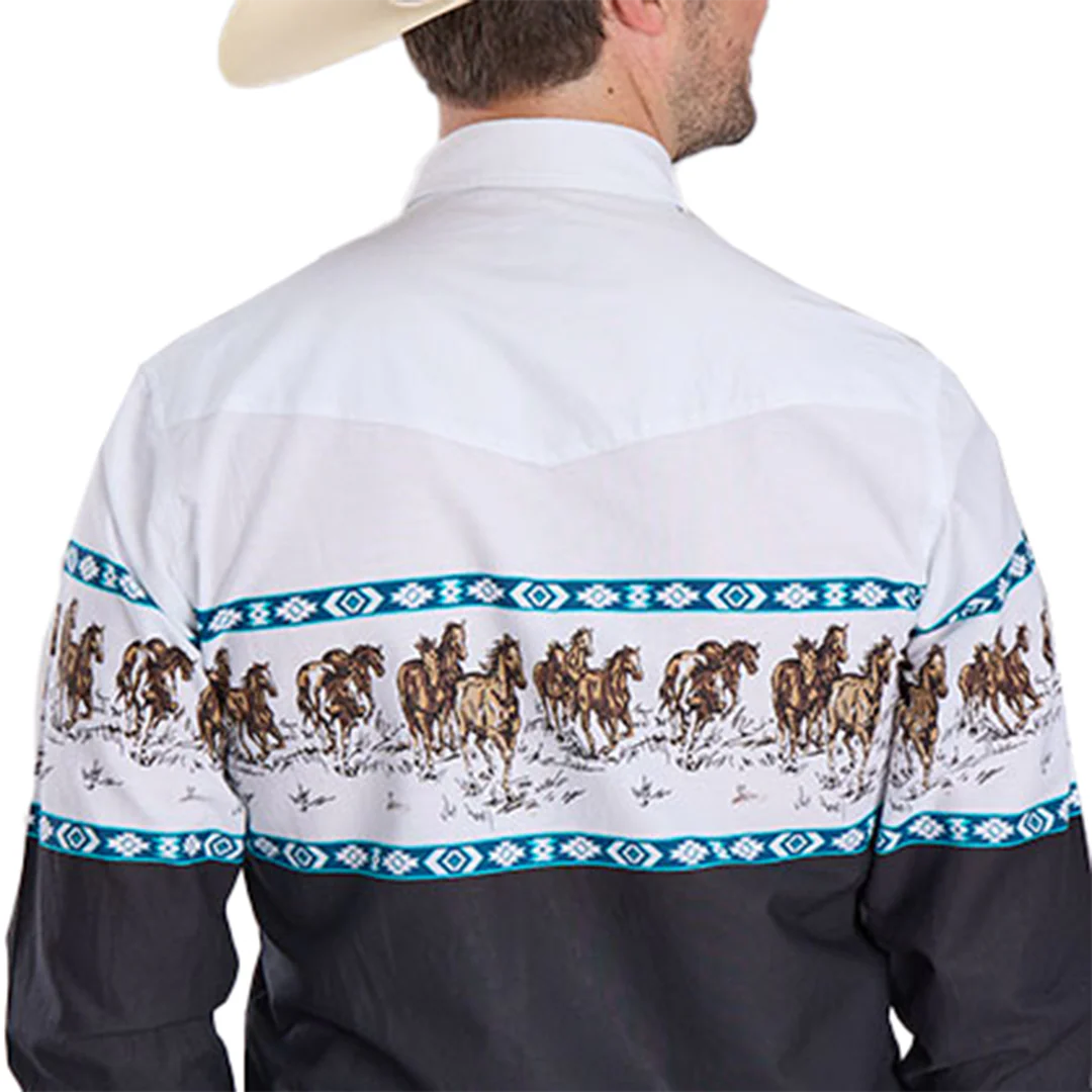 Roper Men's Vintage Collection Horse Border Snap Shirt