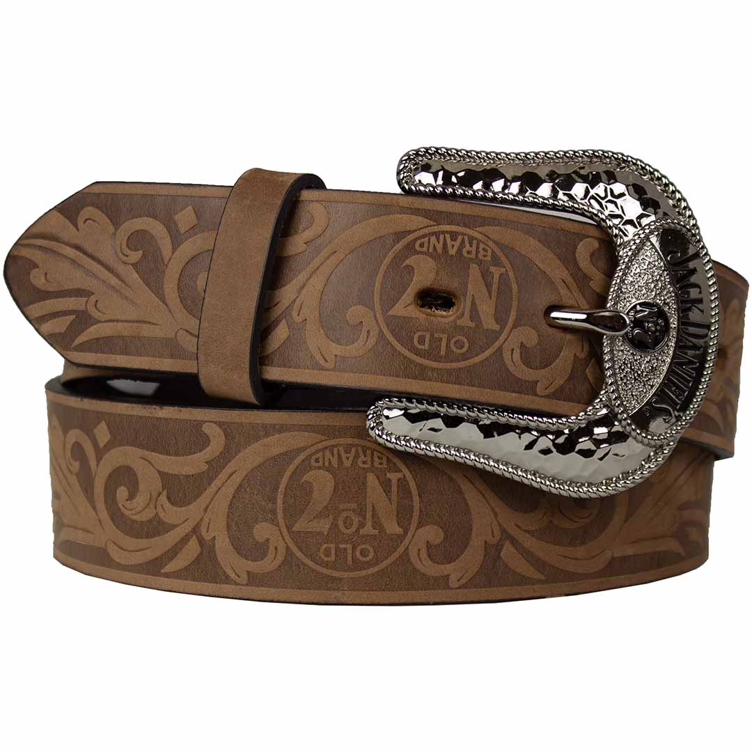 Jack Daniel's Men's Western Floral Leather Belt