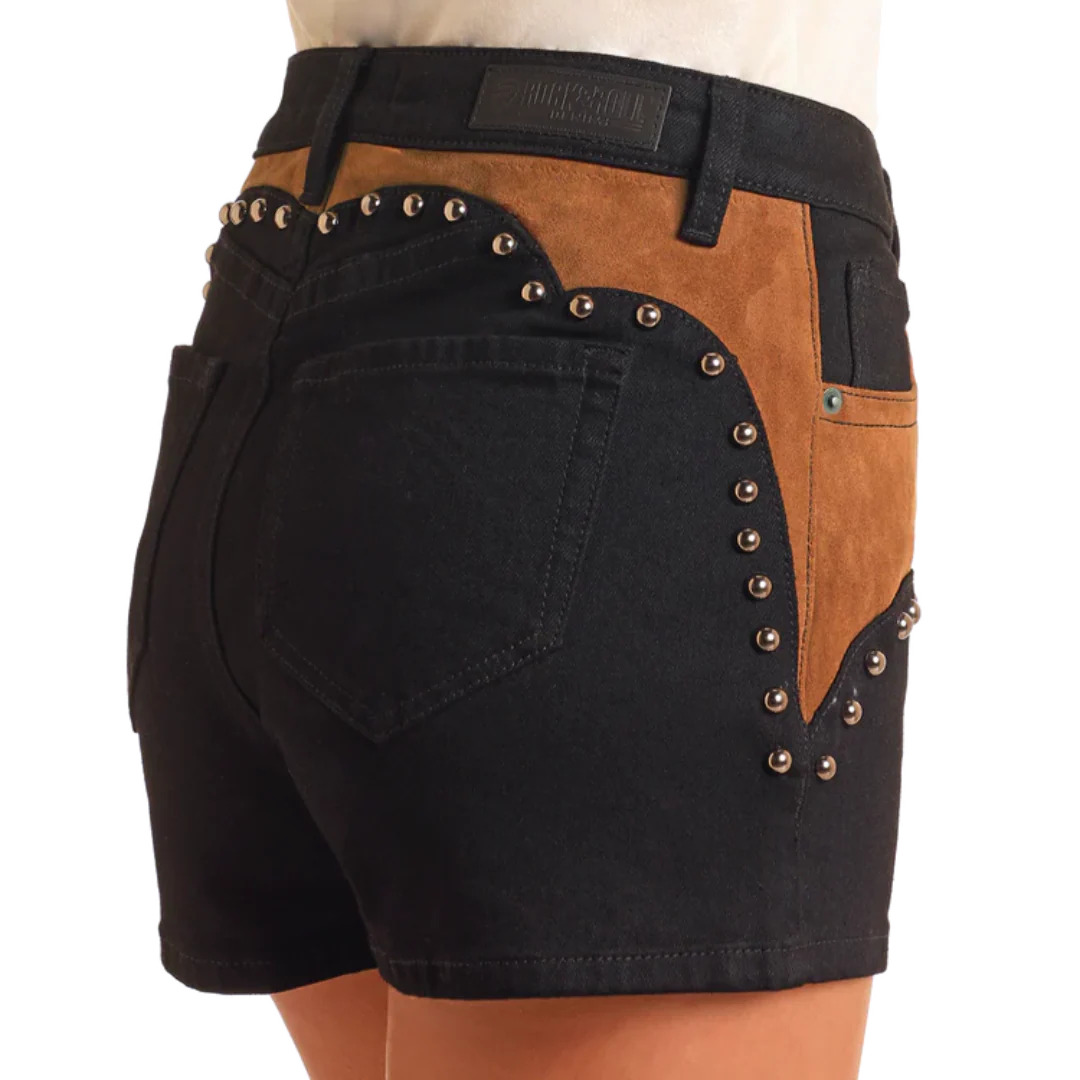 Rock & Roll Denim Women's Studded Microsuede Shorts