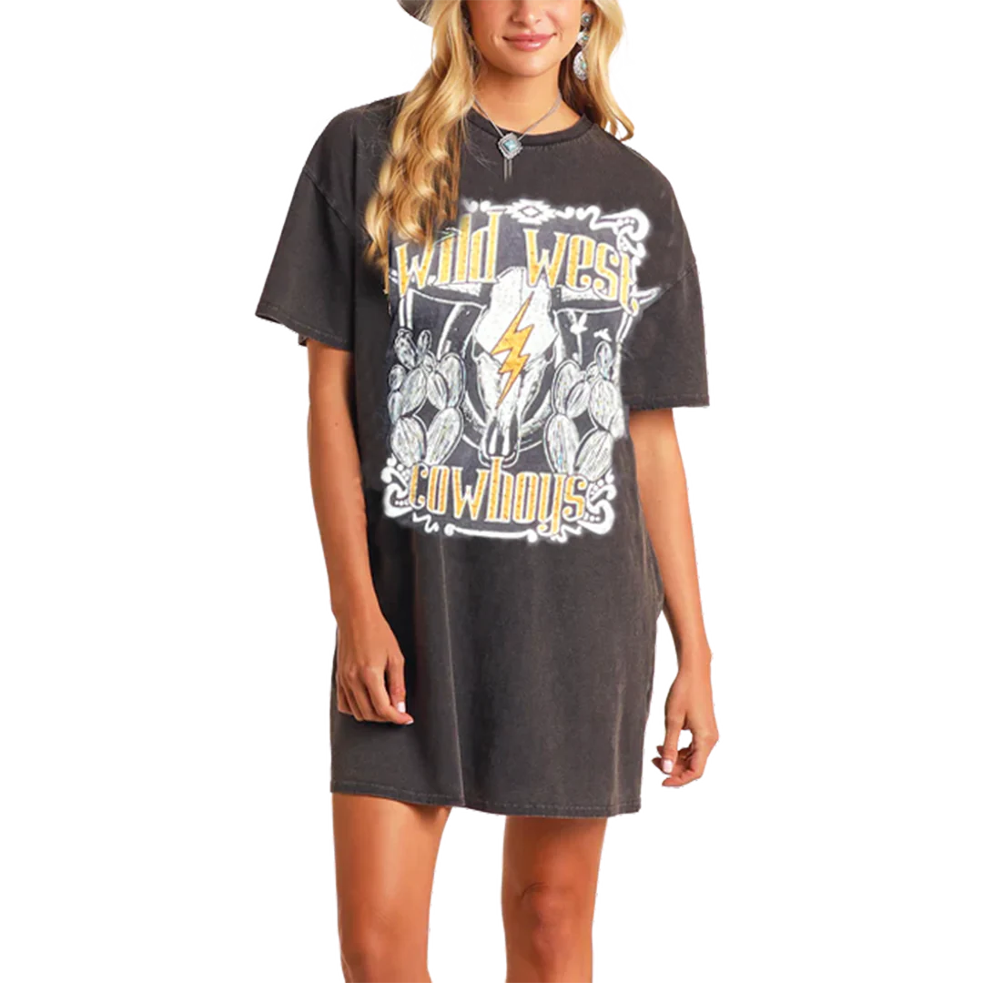 Rock & Roll Denim Women's Graphic T-shirt Dress