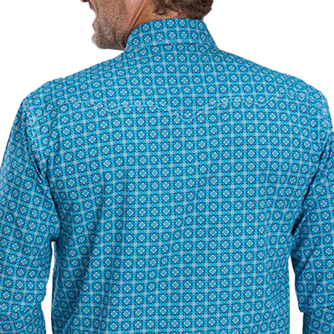 Roper Men's Amarillo Collection Geometric Print Long Sleeve Snap Shirt