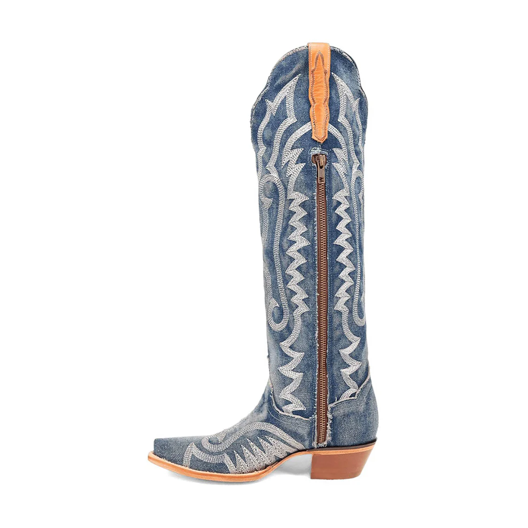 Dan Post Women's Darlin Denim Fabric Cowboy Boots