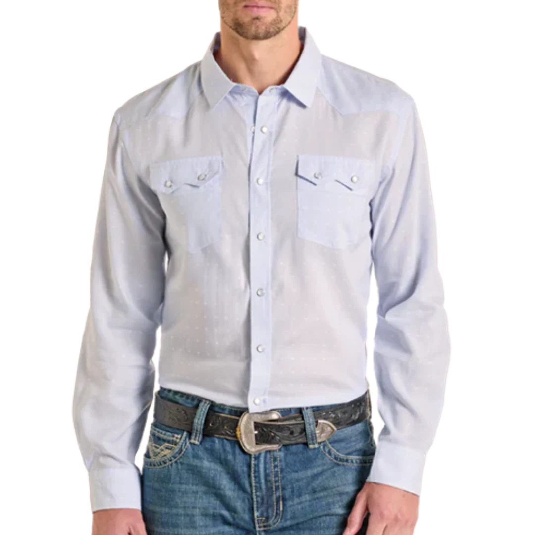 Panhandle Men's V-Stripe Long Sleeve Snap Shirt