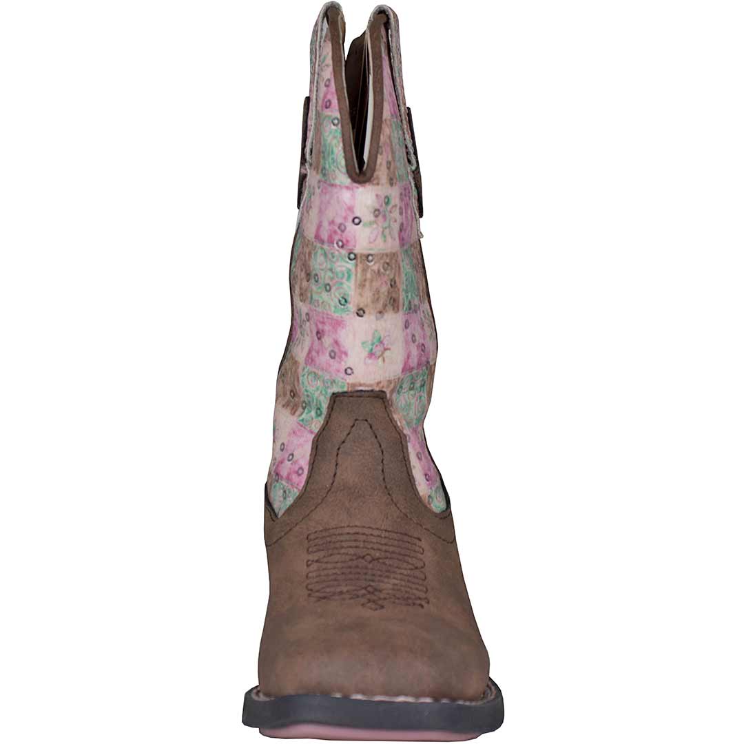 Roper Girls' Floral Shine Square Toe Cowgirl Boots
