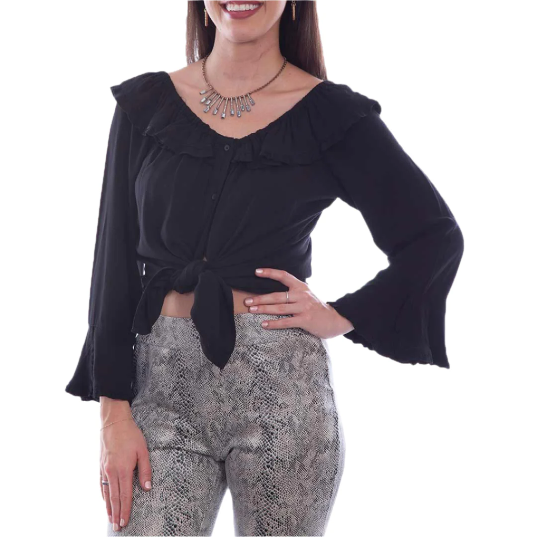 Scully Women's Off Shoulder Button-Down Blouse