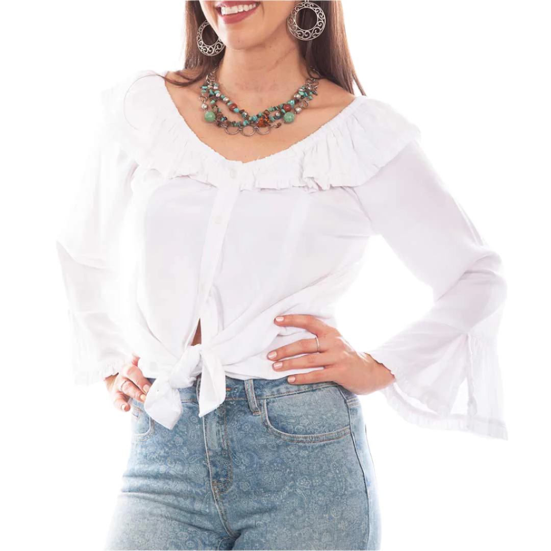Scully Women's Off Shoulder Button-Down Blouse