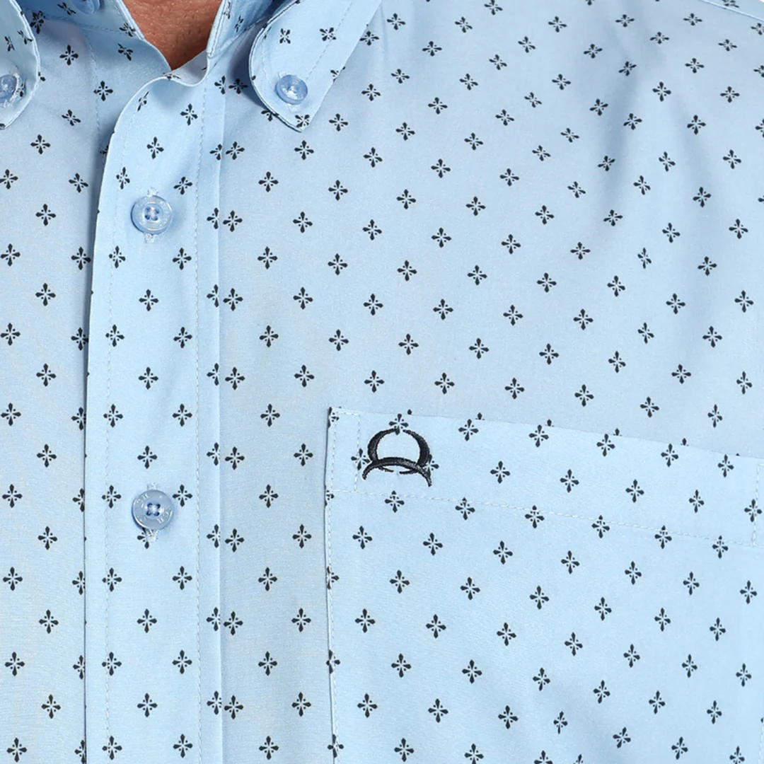 Cinch Men' Geometric Print ArenaFlex Short Sleeve Button Shirt