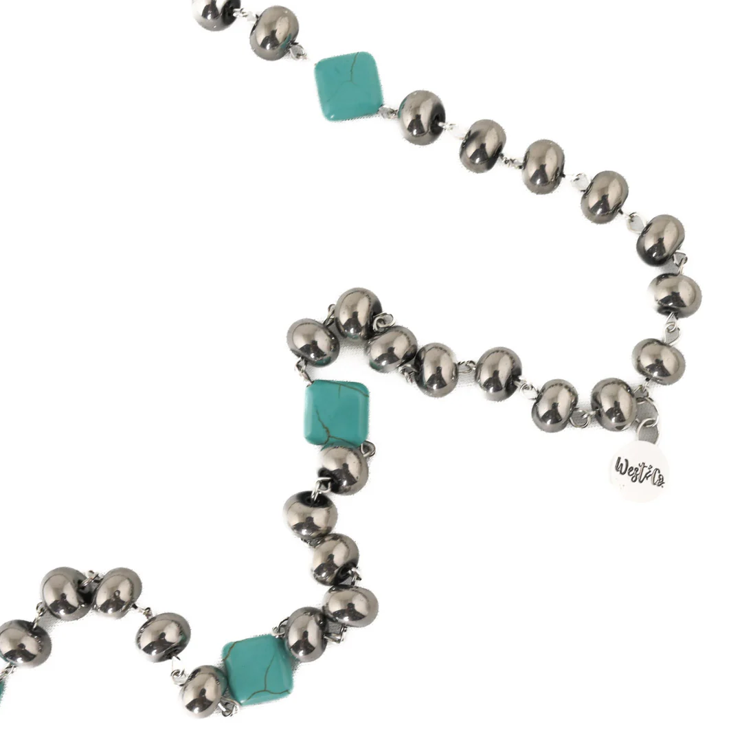 West & Co Jewelry  Turquoise Stone With Concho Necklace