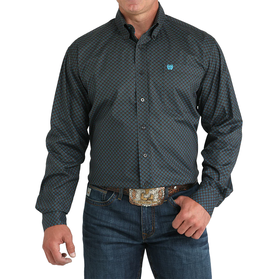 Cinch Men's Geometric Print Button-Down Shirt