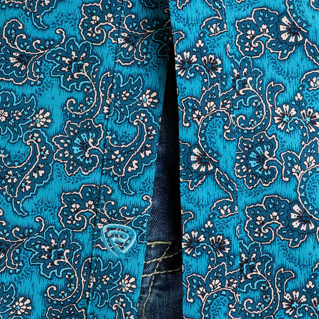 Rock & Roll Denim Men's Paisley Print Long Sleeve Snap Shirt