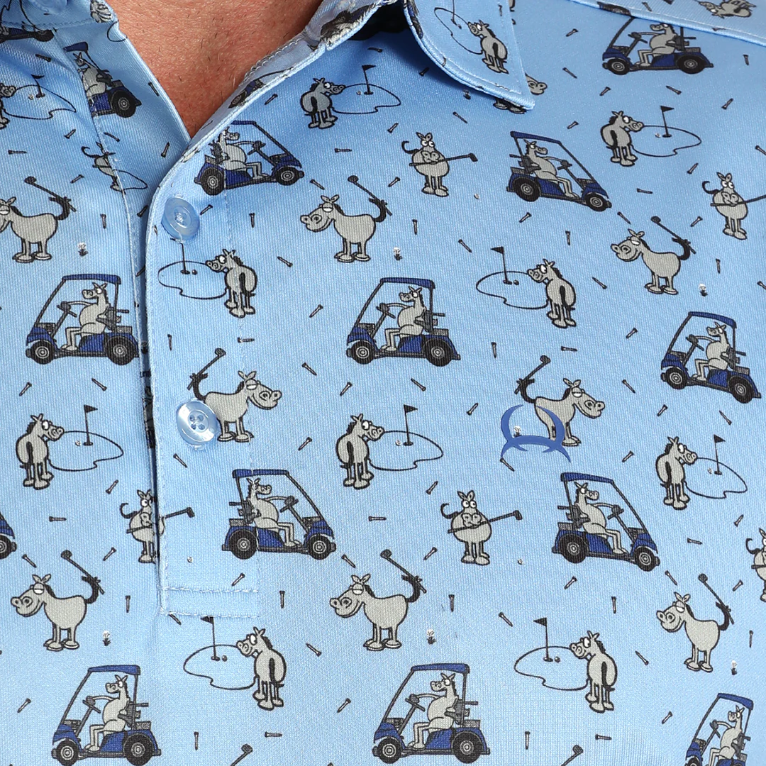 Cinch Men's Golf Cart Print Polo