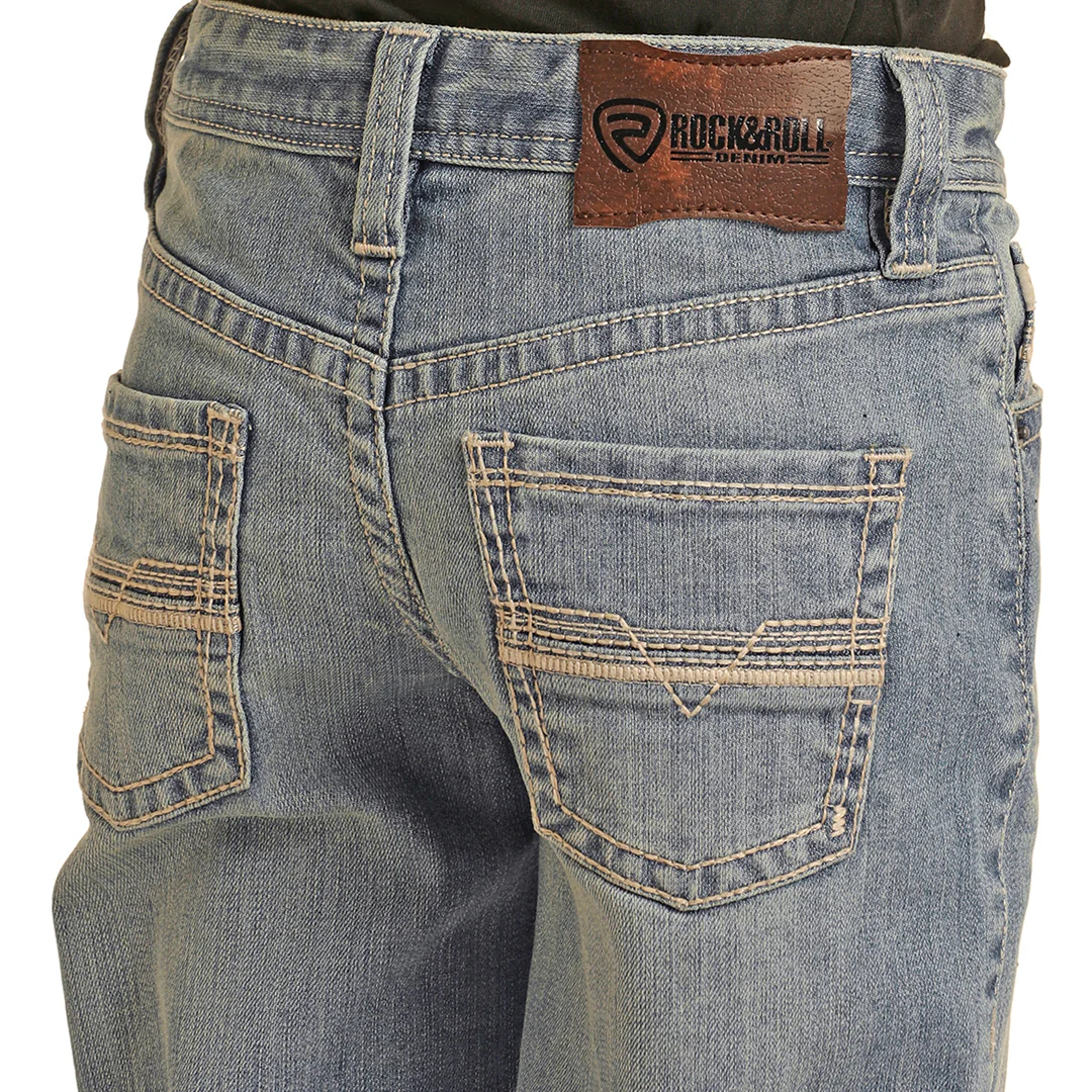 Rock & Roll Denim Boys' Light Wash Slim Straight Jeans