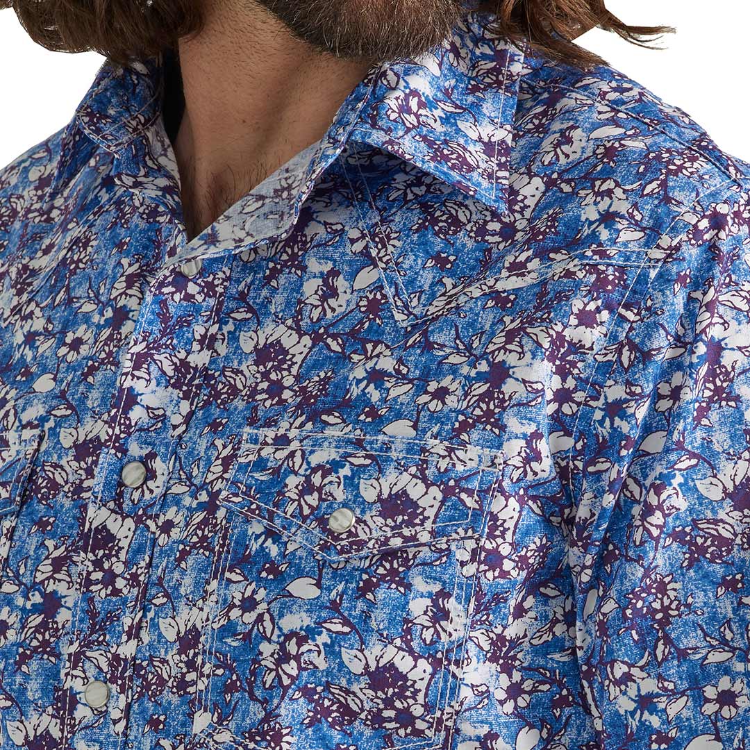 Wrangler Men's 20X Competition Advanced Comfort Short Sleeve Print Snap Shirt