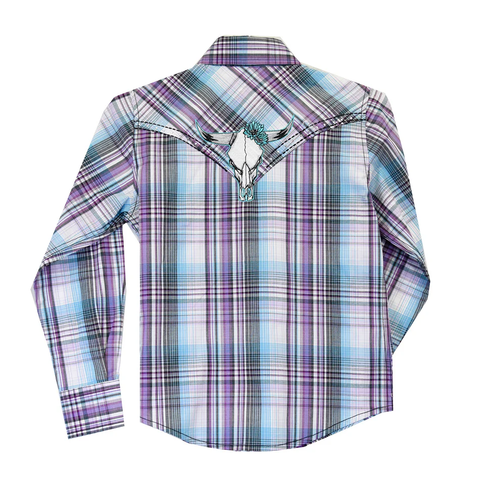 Cowgirl Hardware Girls' Plaid Shedua Western Snap Shirt