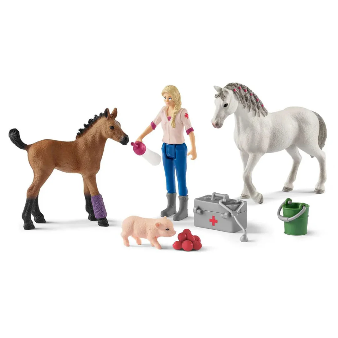 Schleich Vet visiting mare and foal Toy