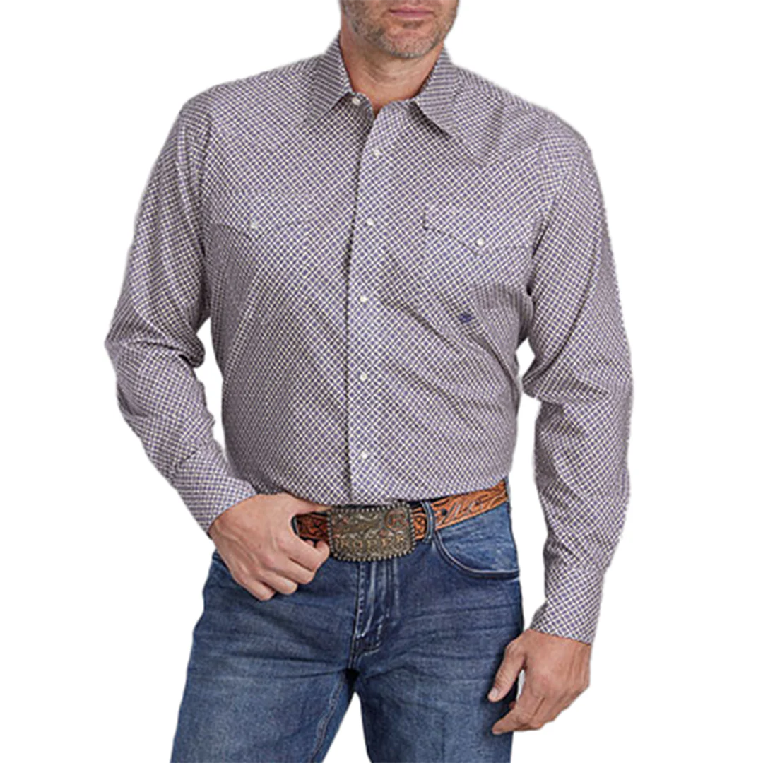 Roper Men's Amarillo Collection Pinwhell Fouldard Long Sleeve Snap Shirt