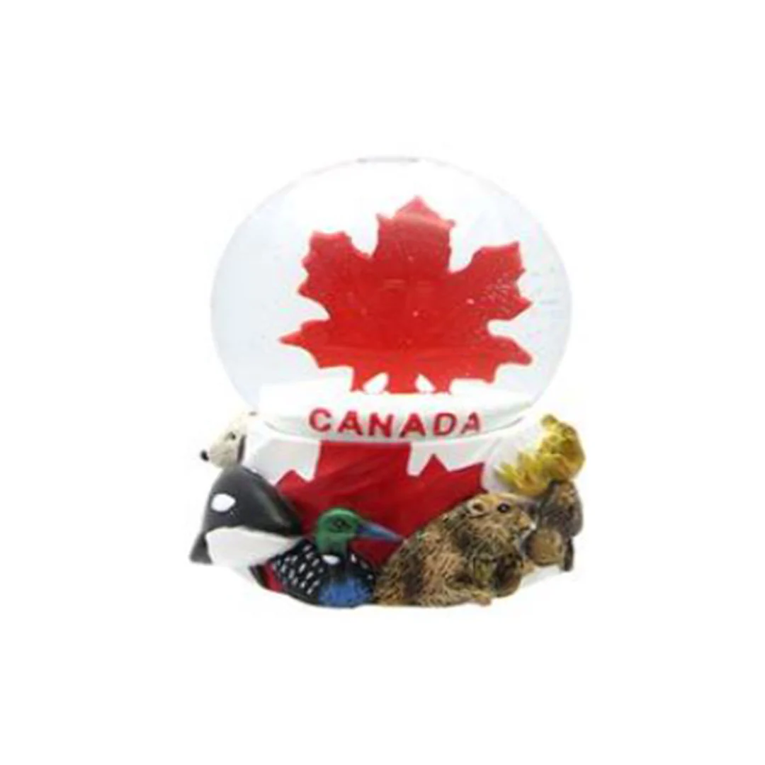 Postcard Souvenirs Maple Leaf Snow Globe