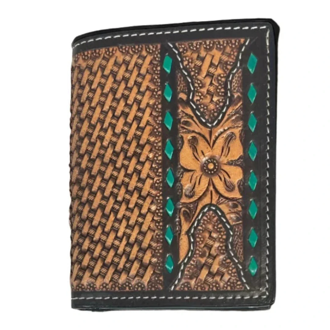 Twisted X Men's Floral Basket Weave Trifold Wallet