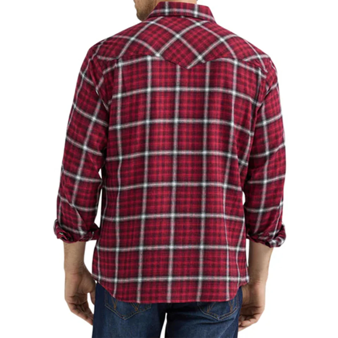 Wrangler Men's Retro Flannel Long Sleeve Snap Shirt
