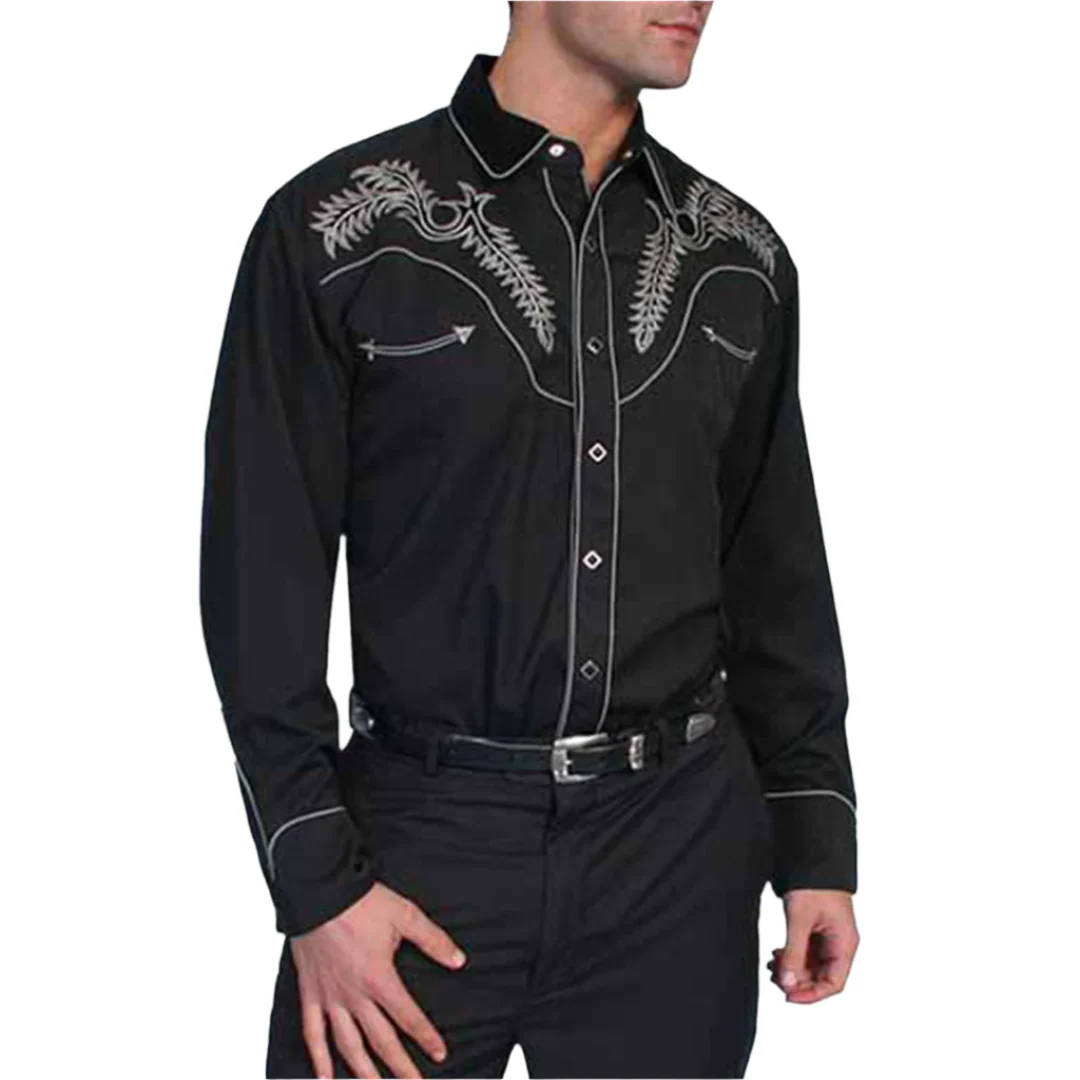 Scully Men's Boot Stitch Yoke Long Sleeve Snap Shirt