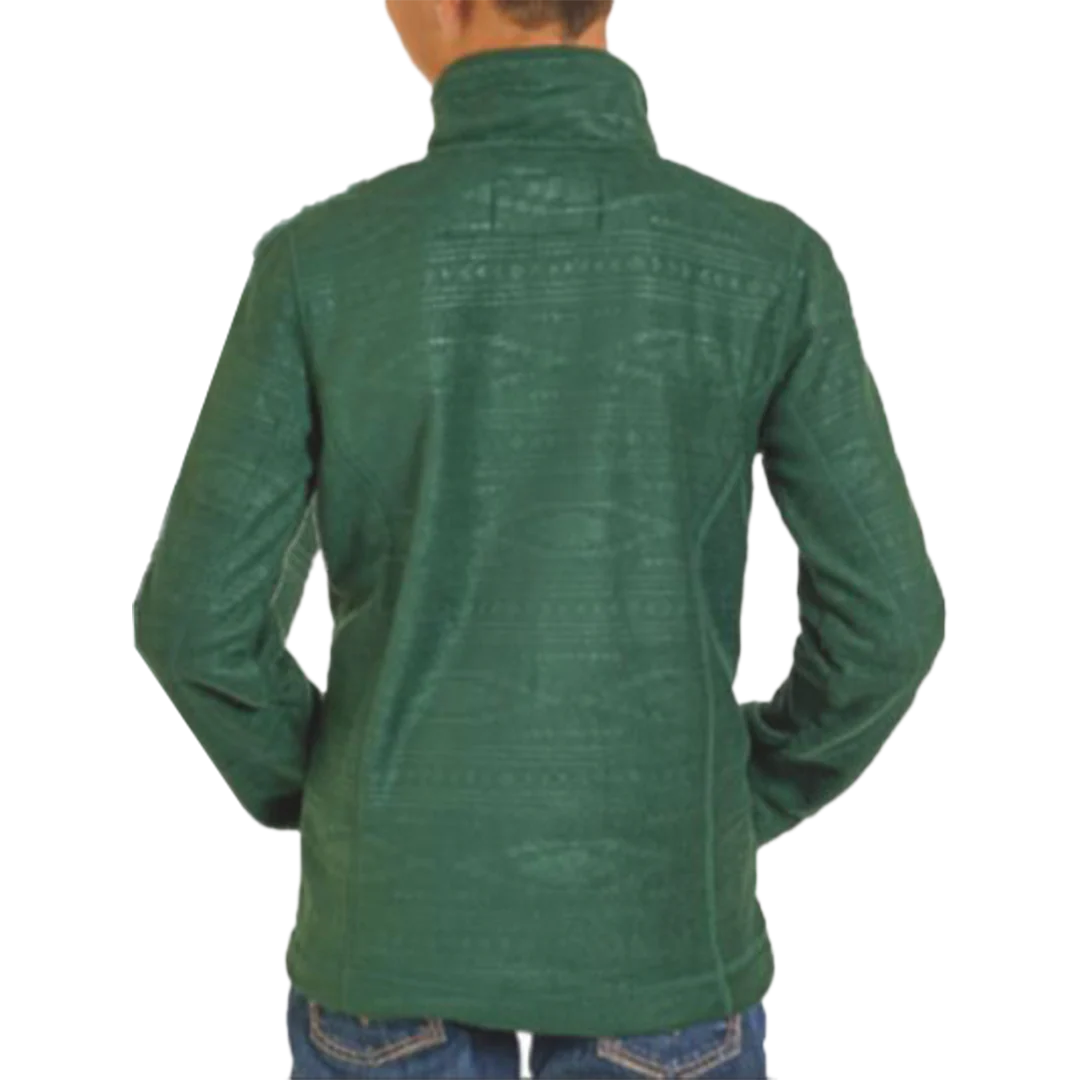 Rock & Roll Denim Boys' Horizontal Aztec Embossed Fleece 1/4 Zip Pullover