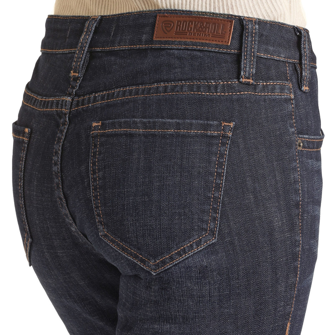 Rock & Roll Cowgirl Women's Aztec Mid Rise Relaxed Fit Trouser Jeans