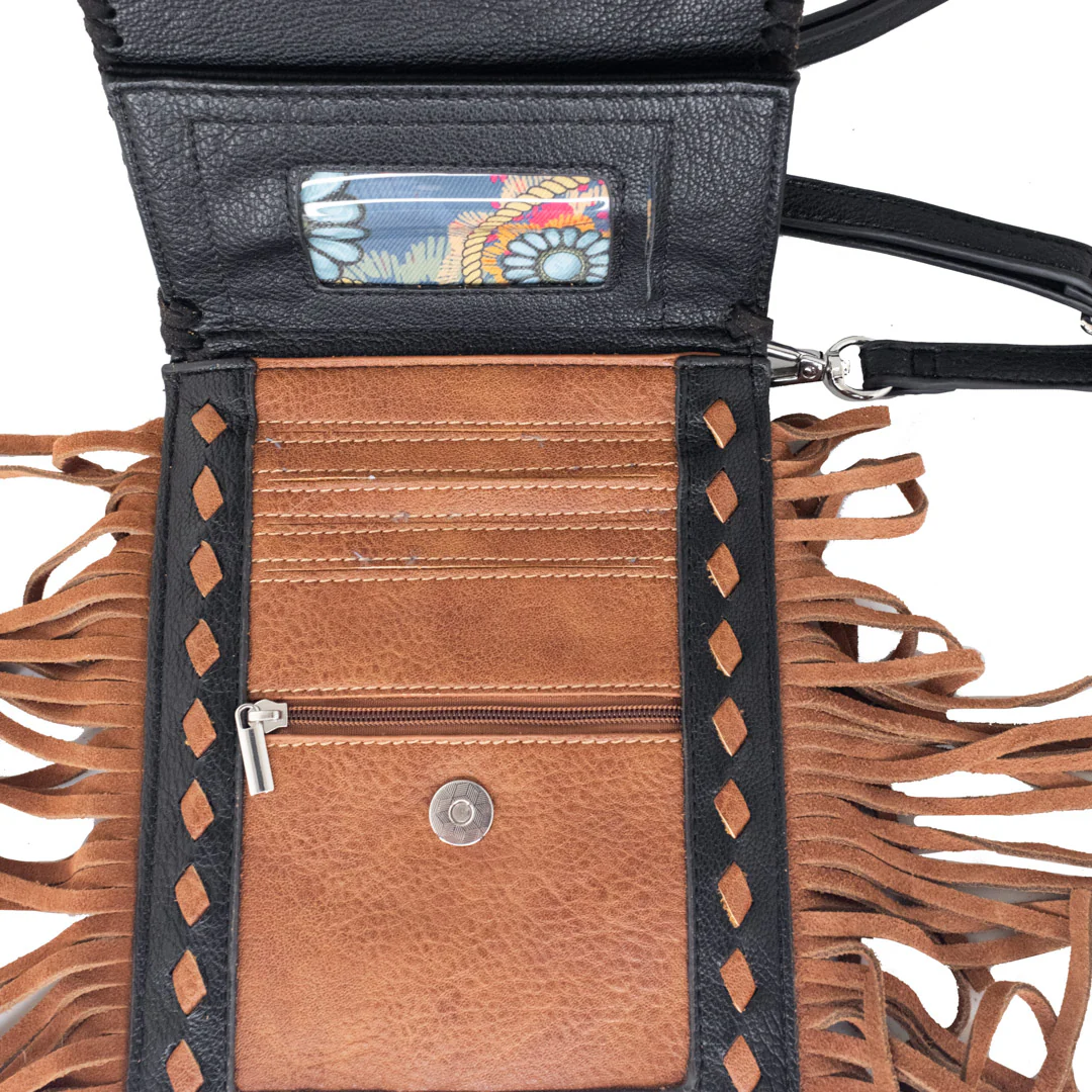 Catchfly Women's Saddle Pouch Fringe Crossbody Purse