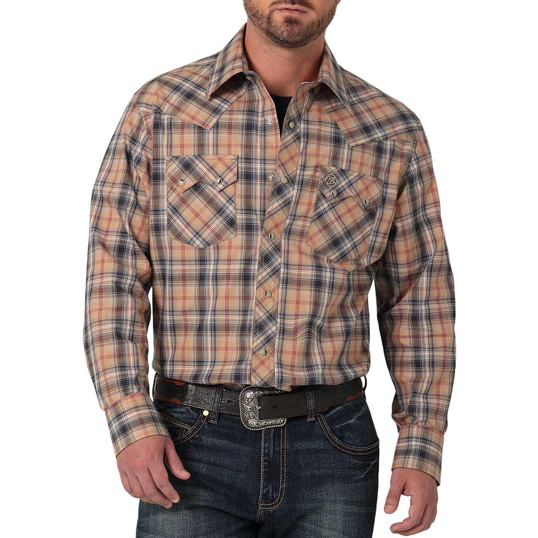 Wrangler Men's Retro Sawtooth Pocket Plaid Snap Shirt
