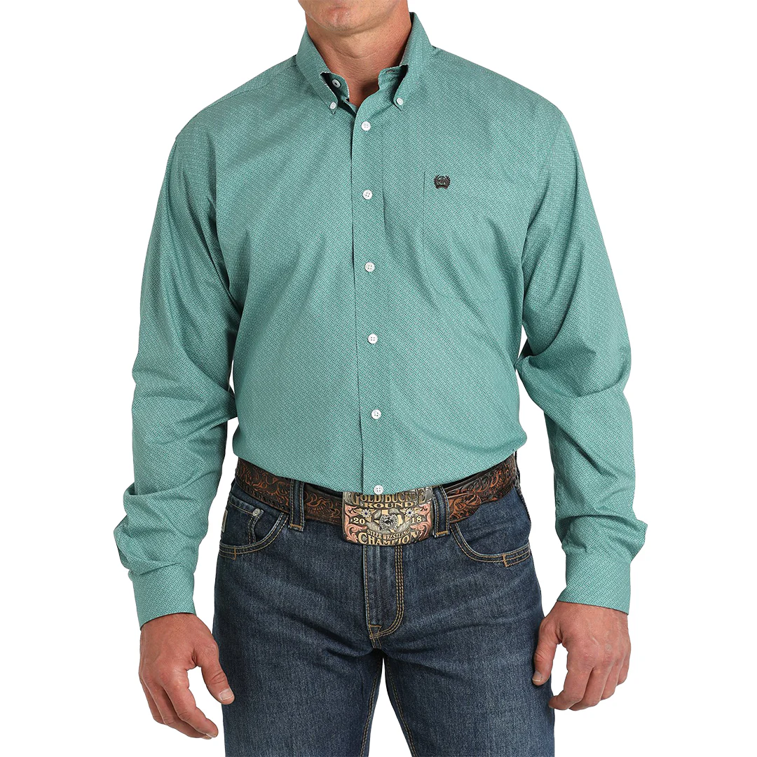 Cinch Men's Geometric Print Long Sleeve Button Shirt