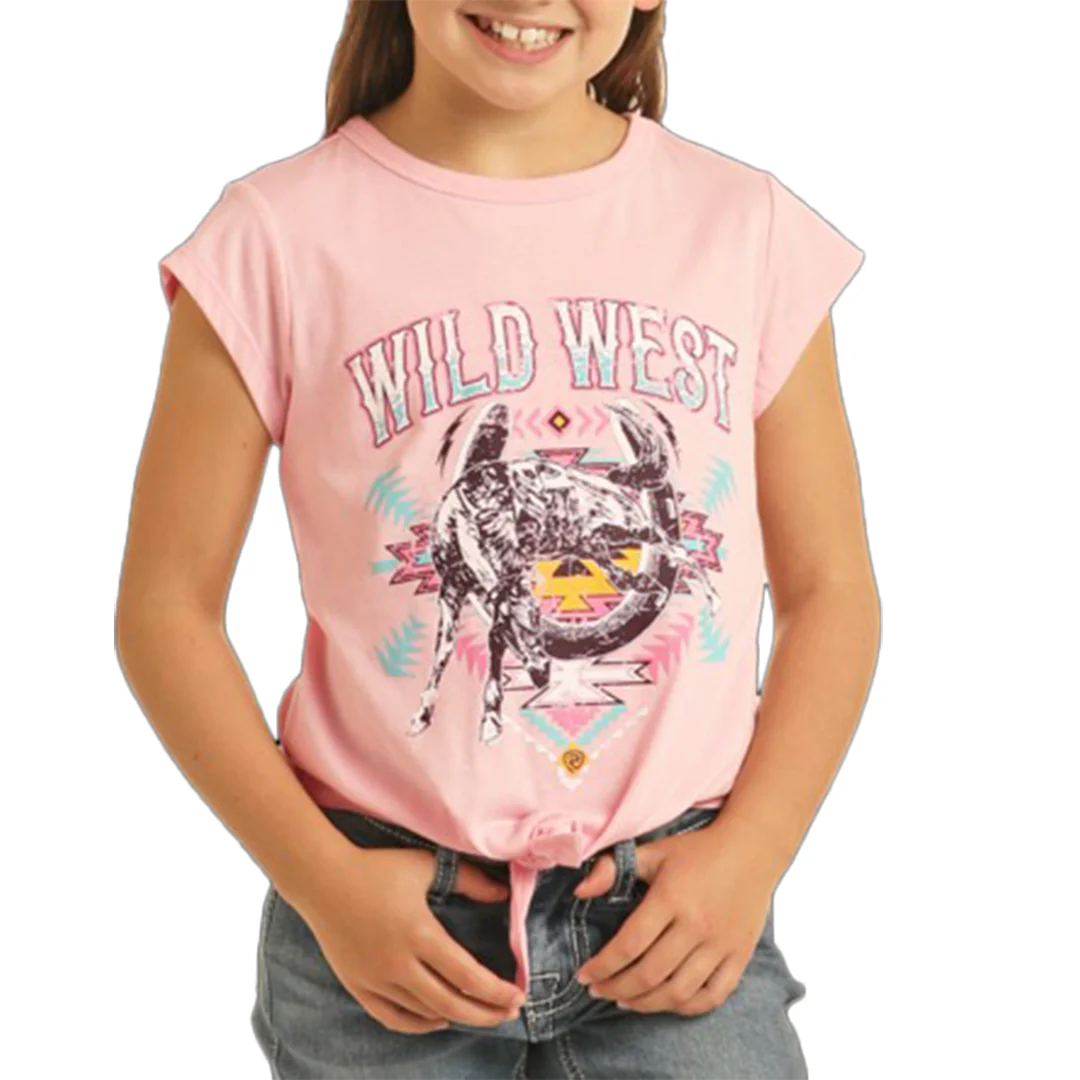 Rock & Roll Cowgirl Girls' Wild West Horse Print T-Shirt