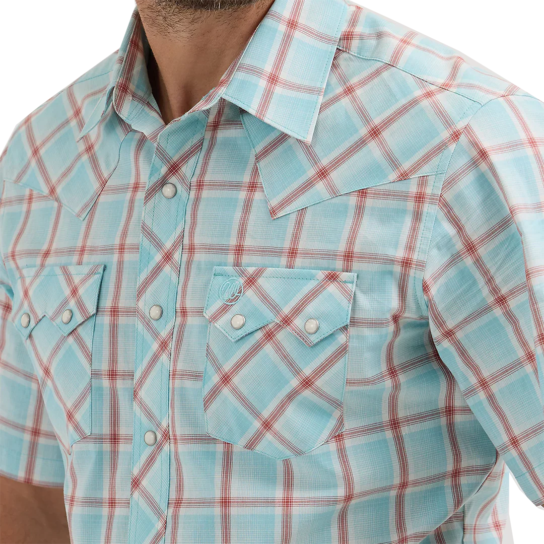Wrangler Men's Retro Premium Plaid Short Sleeve Snap Shirt