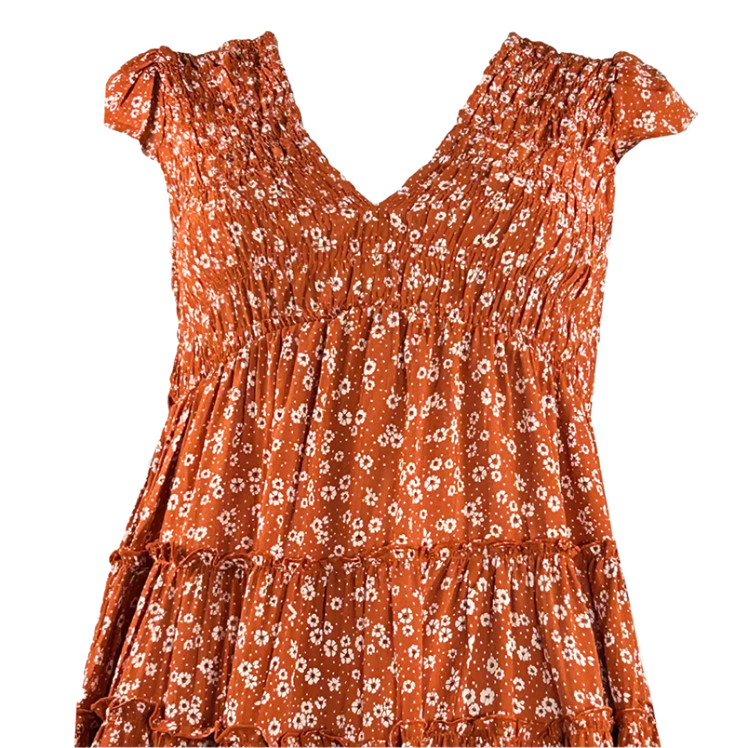 Angie Clothes Women's Flower Print Mini Dress