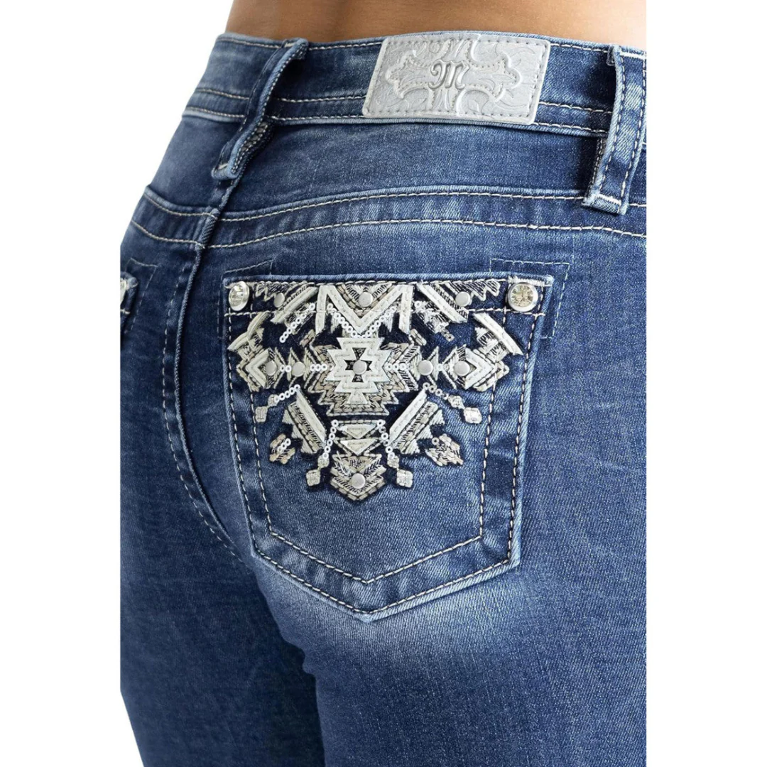 Miss Me Women's Seraphina Aztec Bootcut Jeans