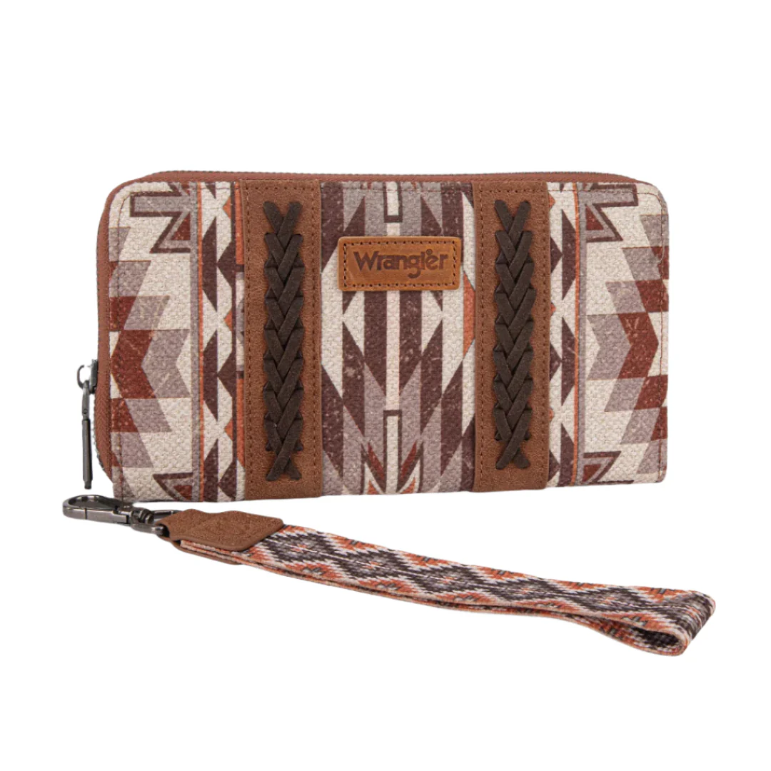 Wrangler Women's Aztec Print Whipstitch Wallet