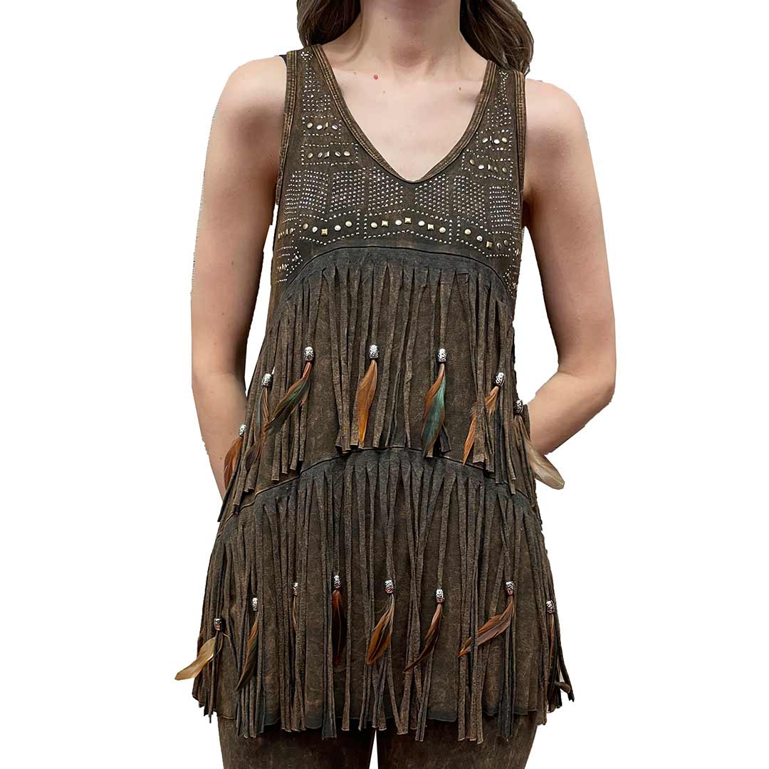 Pat Dahnke Women's Distressed Tiered Tunic Top