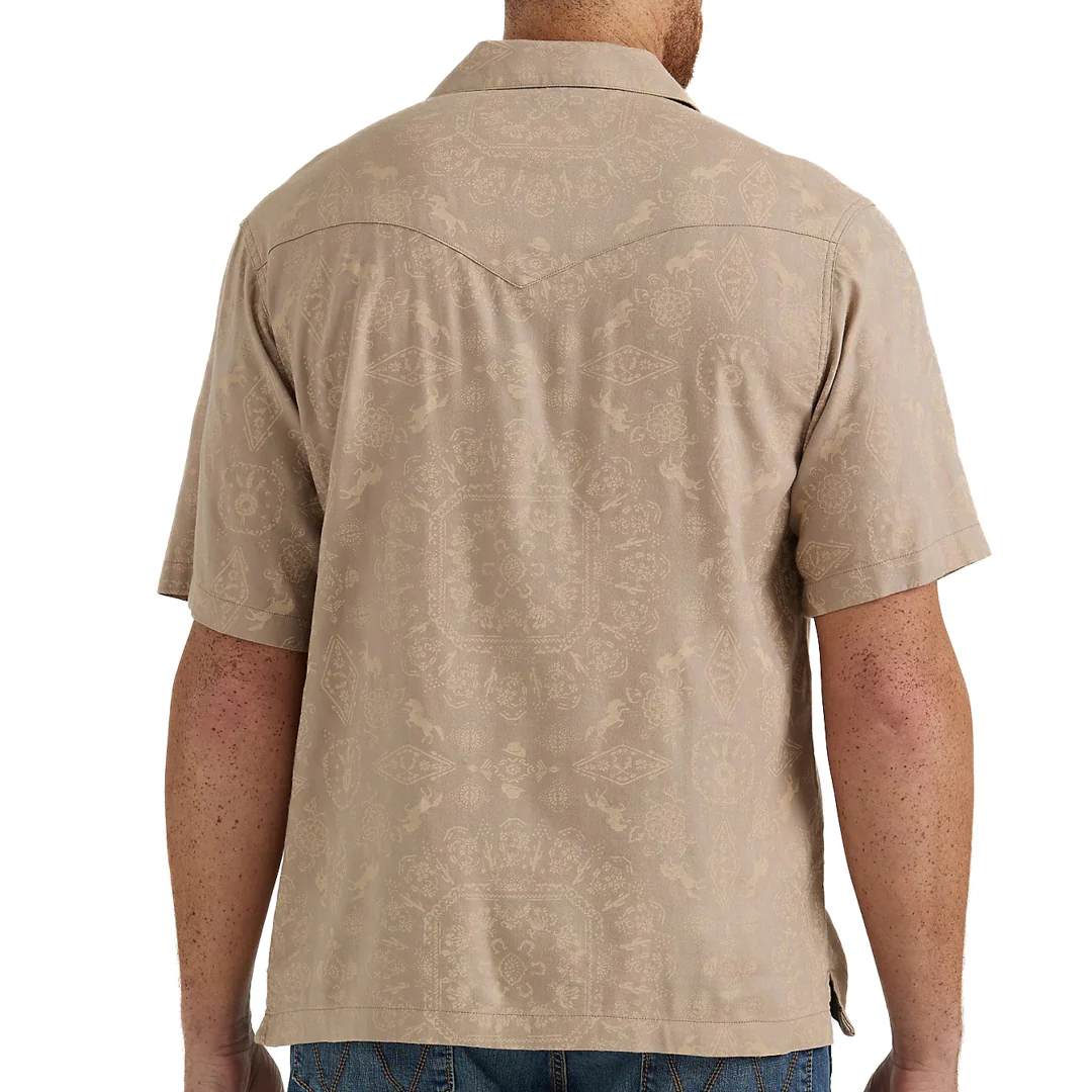 Wrangler Men's Coconut Cowboy Short Sleeve Snap Shirt