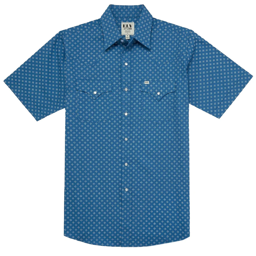Ely Cattleman Men's Bandana Print Short Sleeve Snap Shirt
