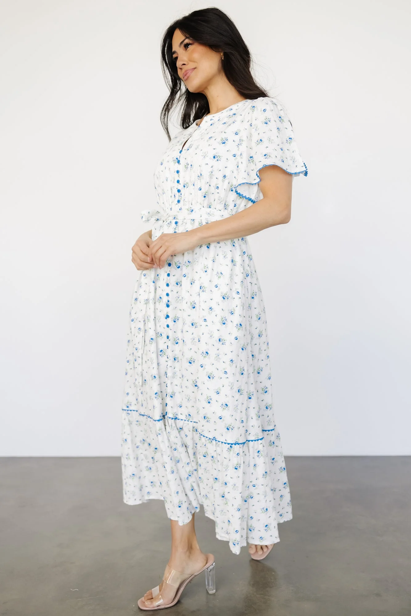 Janie Midi Dress | Ivory Multi Floral