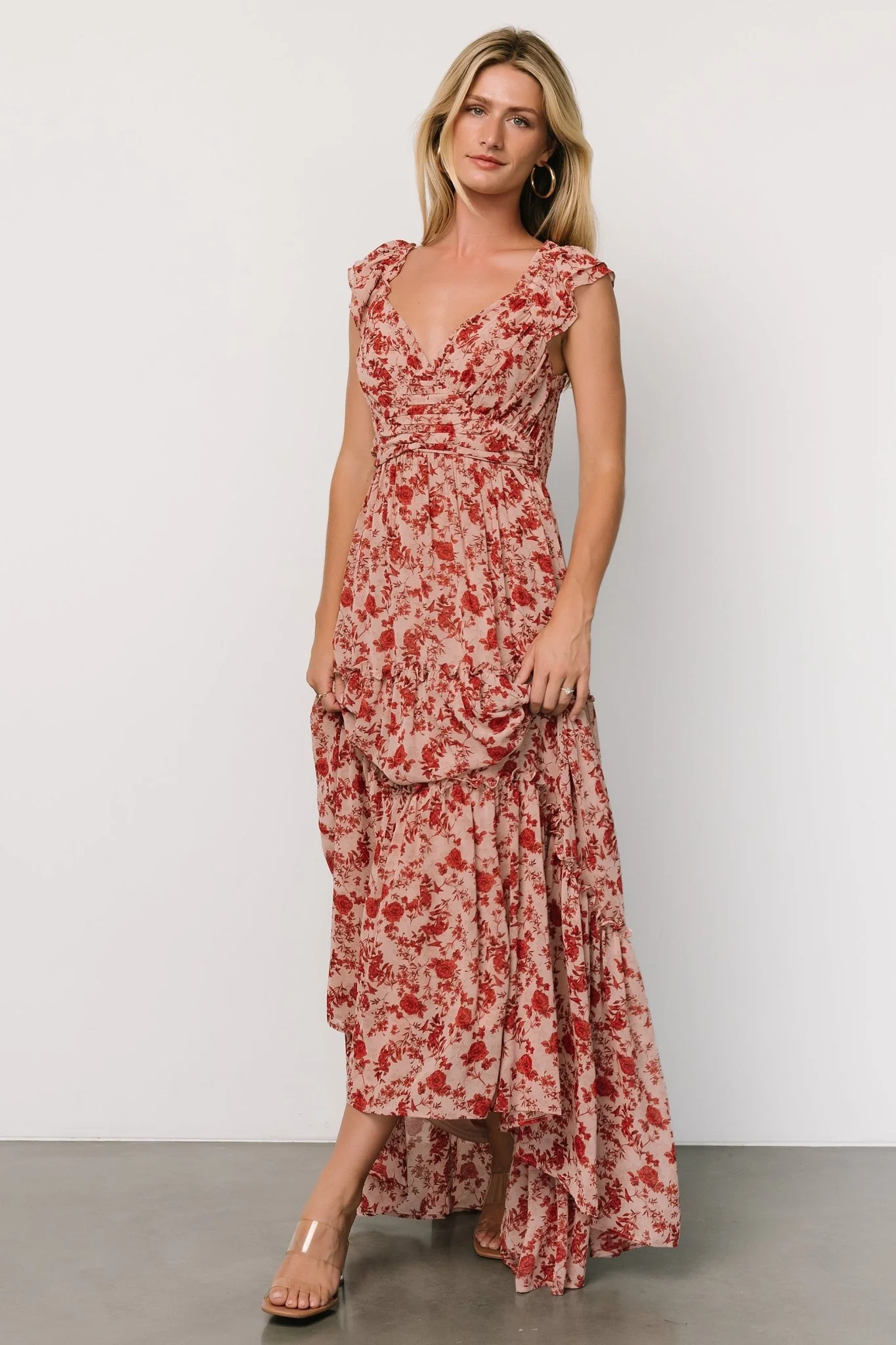 Martina Maxi Dress | Blush + Red