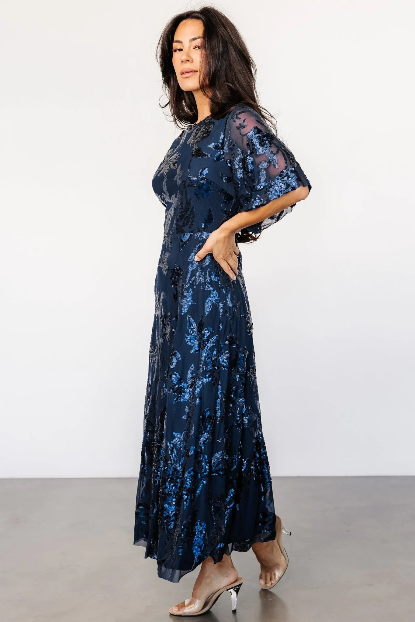 Lucy Sequin Dress | Navy