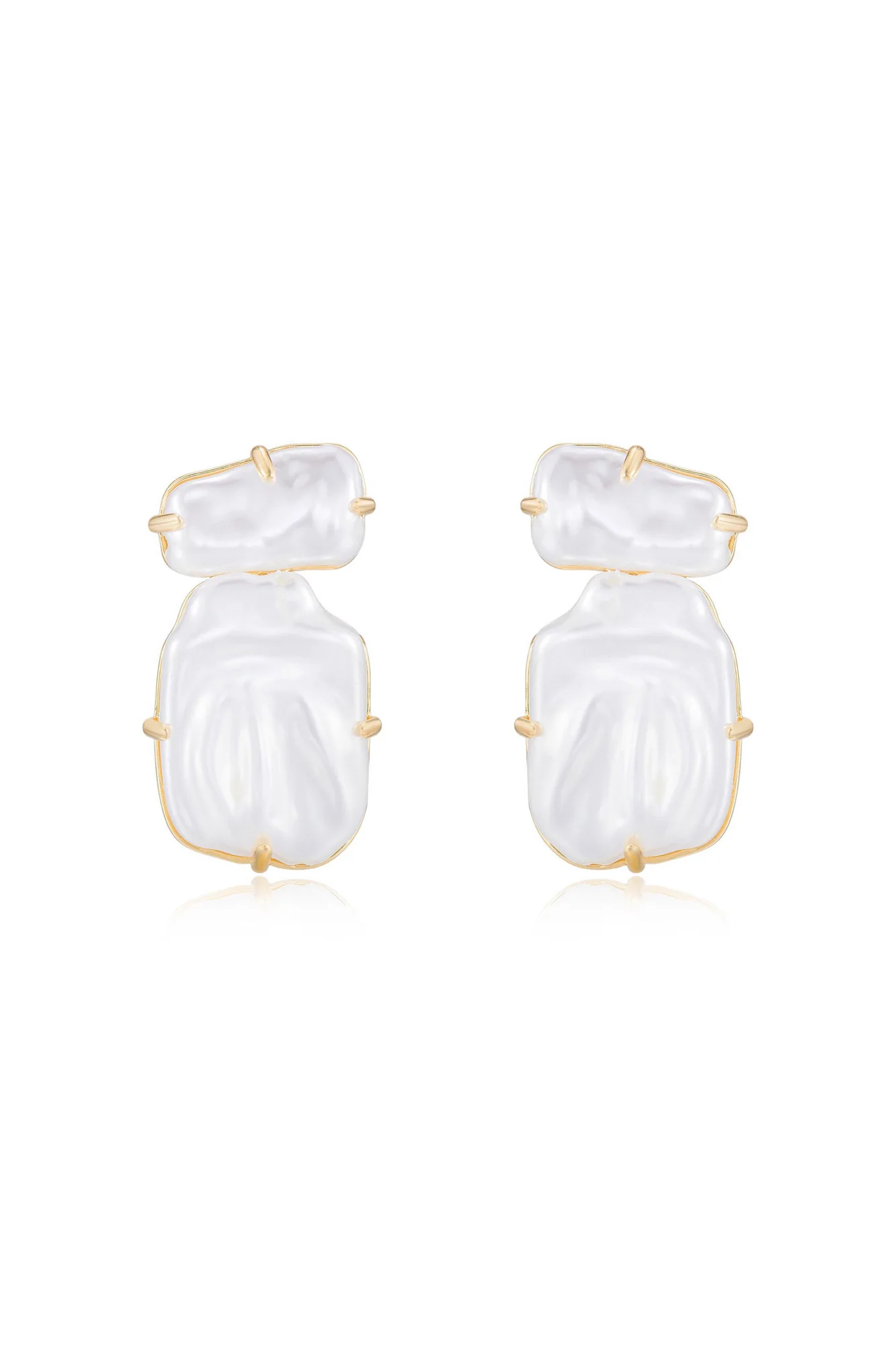 Edge of Water Double Pearl Earrings