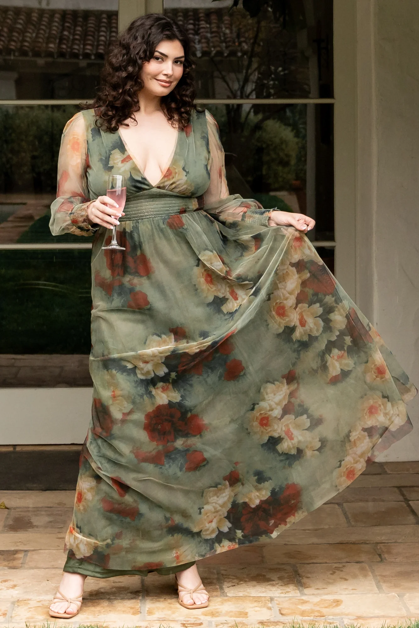 Layla Tulle Maxi Dress | Olive + Rust