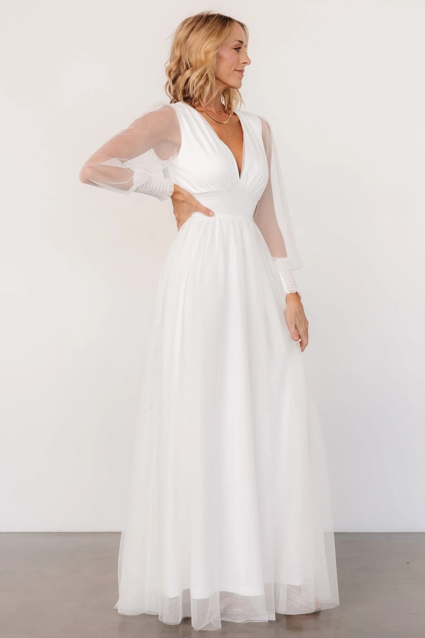Layla Tulle Maxi Dress | White