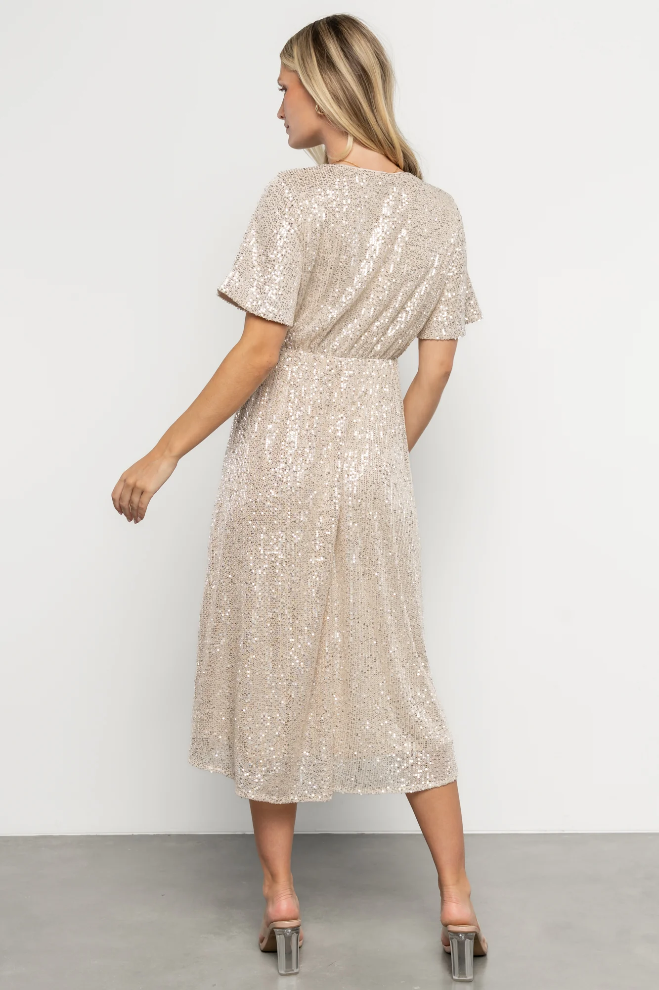 Mayfair Sequin Midi Dress | Champagne