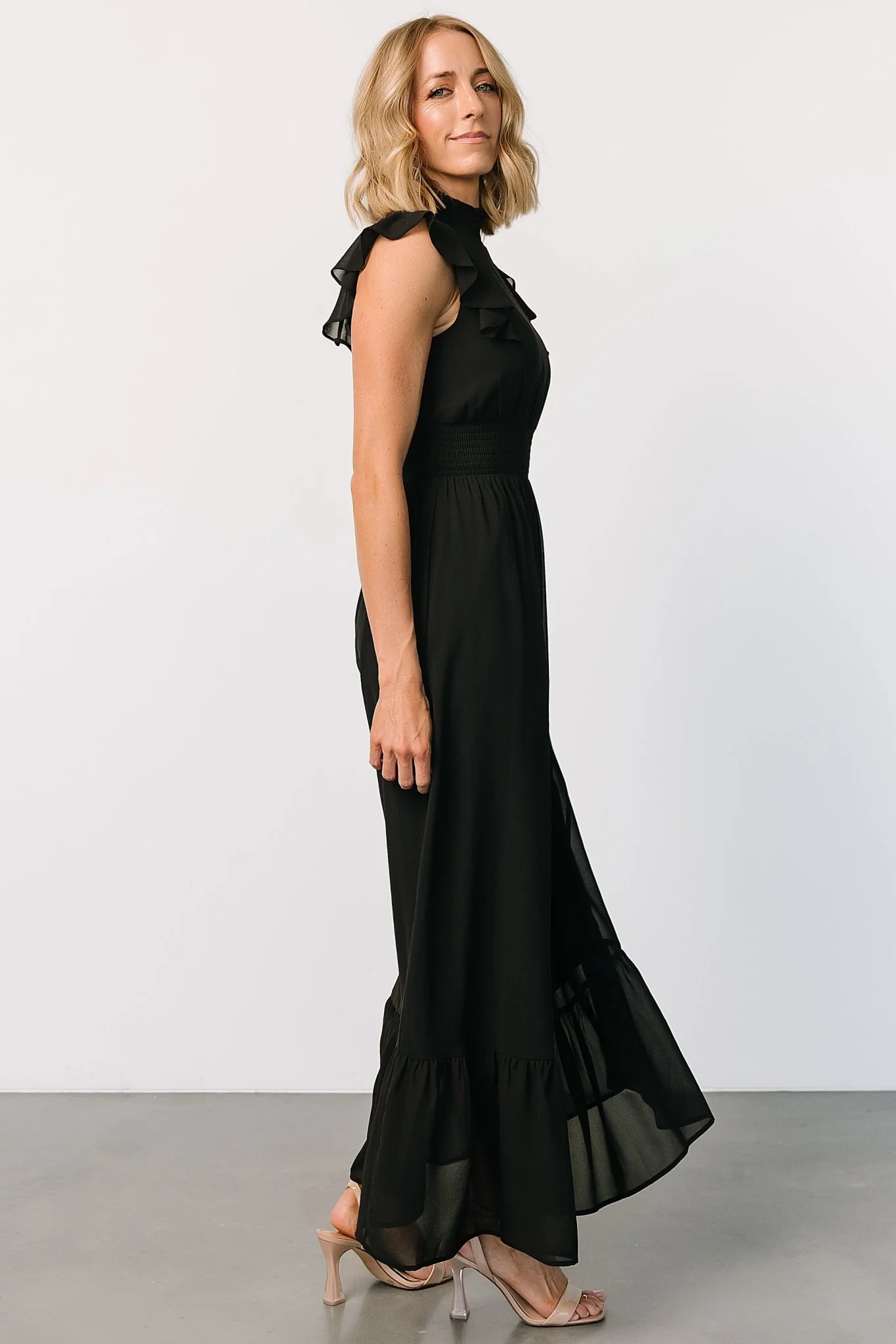 Kearny Ruffle Maxi Dress | Black