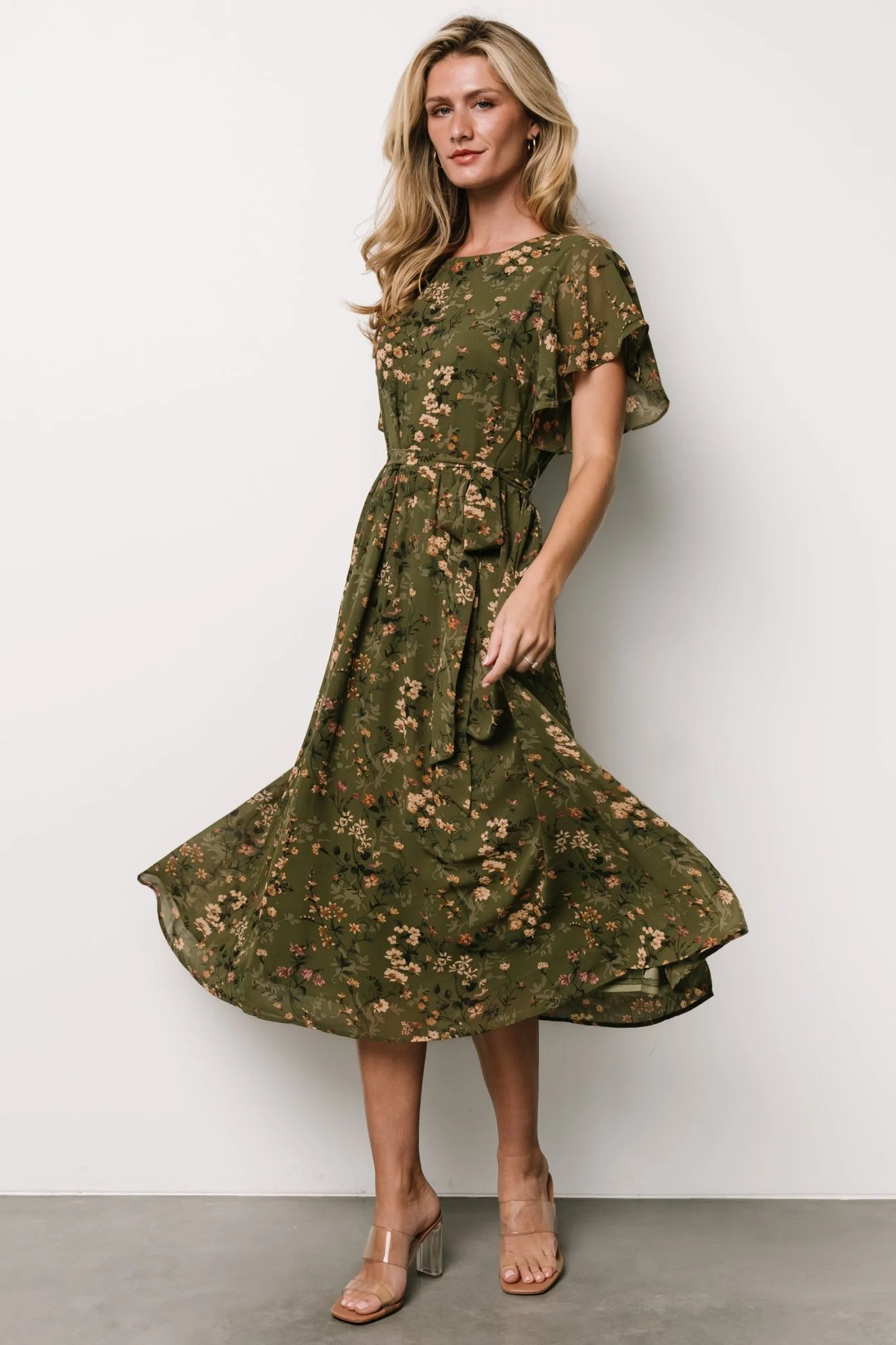 Laurel Midi Dress | Olive Floral