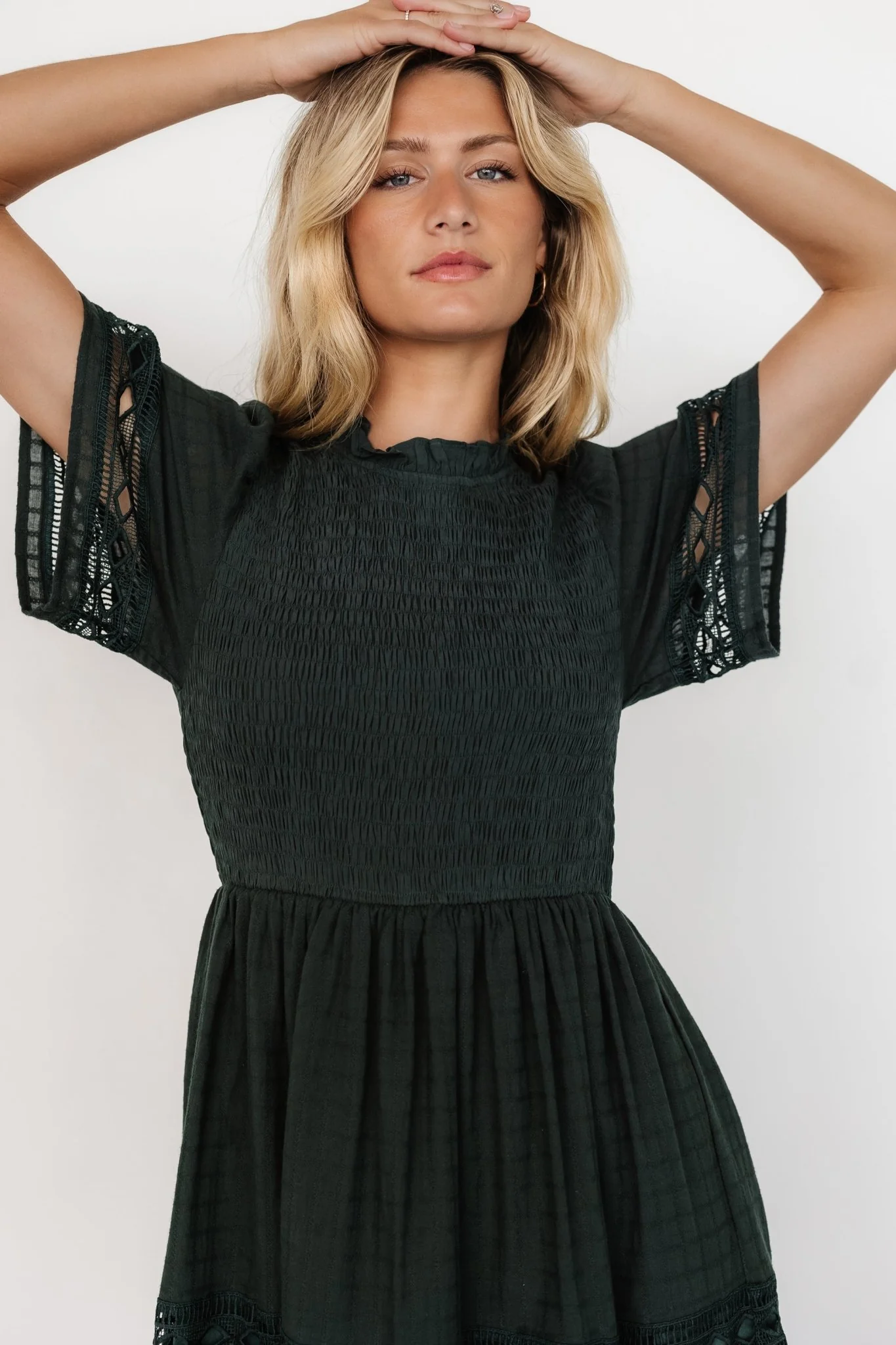 Loveland Geo Lace Maxi Dress | Dark Green