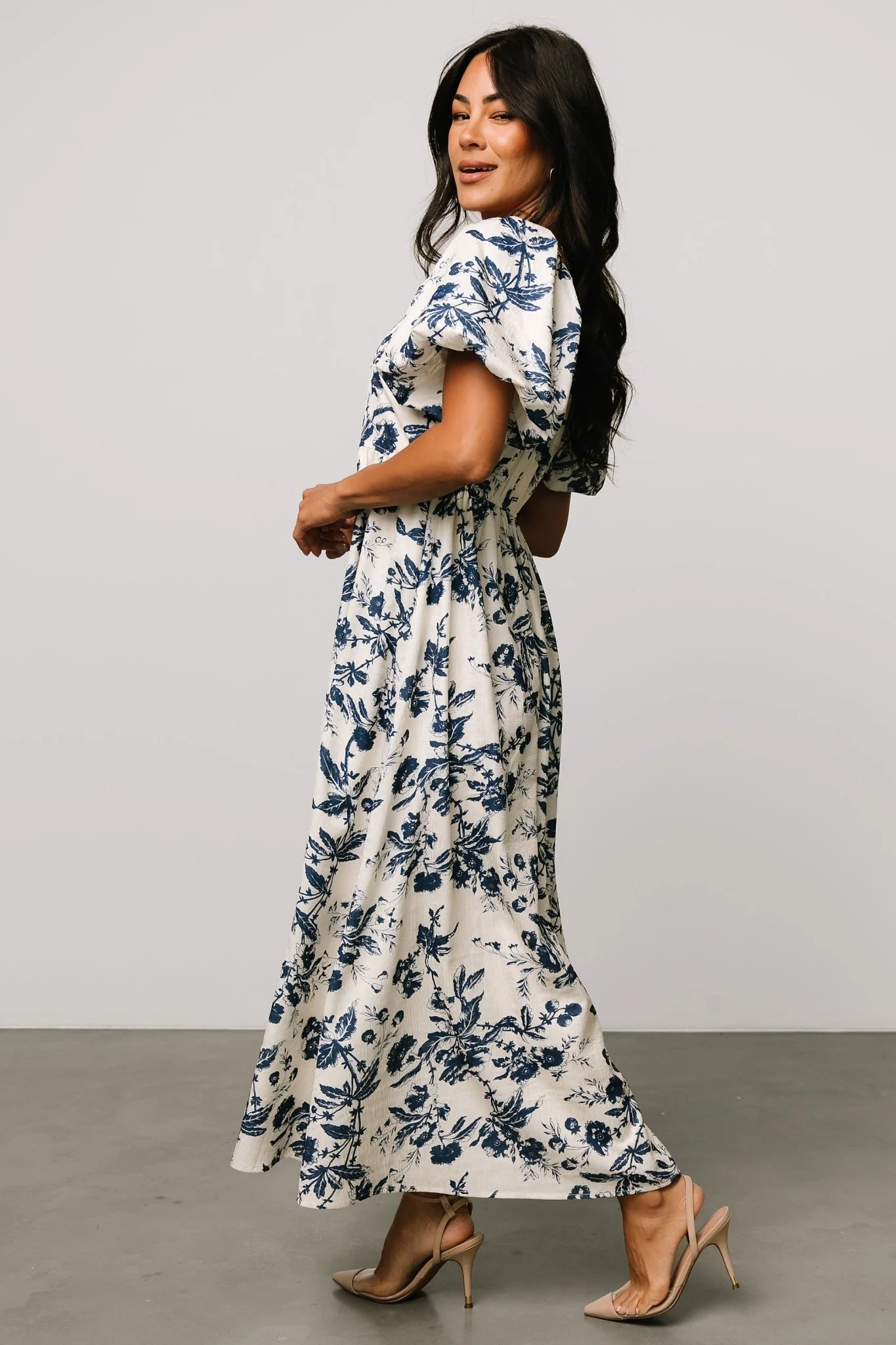 Graceland Maxi Dress | Cream + Navy Floral