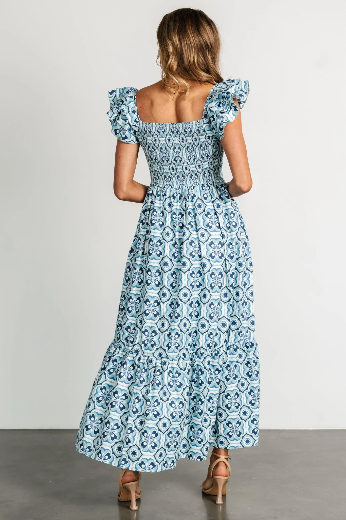 Zoey Smocked Maxi Dress | Blue Print