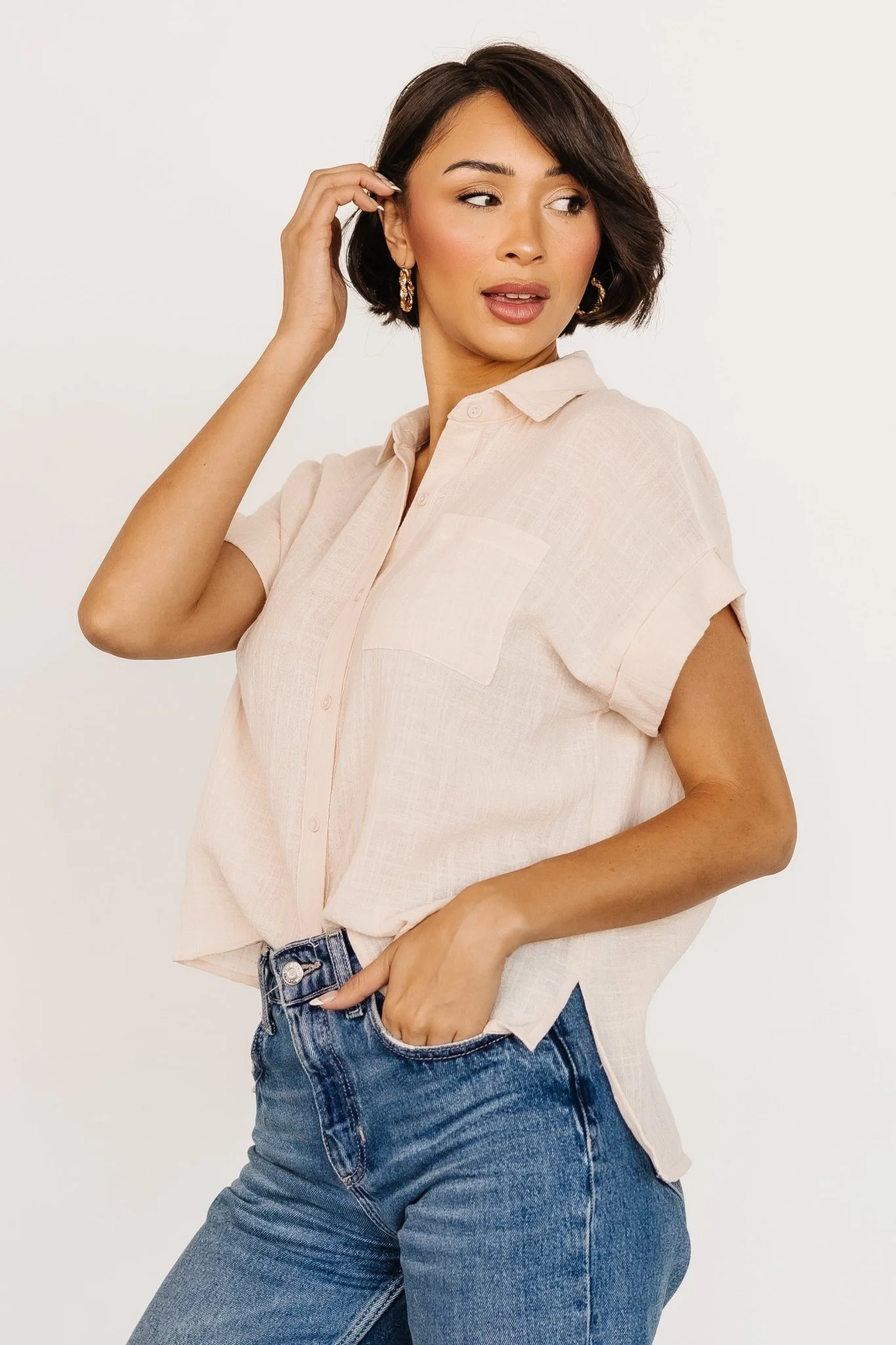 Hammond Short Sleeve Top | Natural